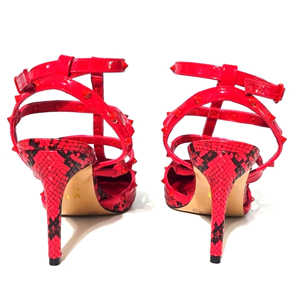 Mix No 6 Laboni Pump Red Snakeskin 8M 4"Heels - Picture 4 of 8